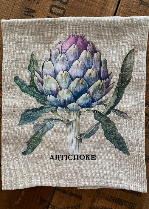 Tea Towel- 100% Linen Artichoke