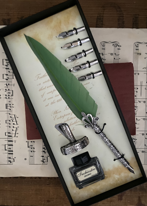 Calligraphy Set - Quill - Green