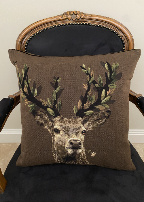Cushion - Stag With Cream Flower
