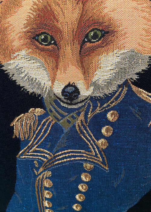 Cushion - Fox in Blue Military Jacket