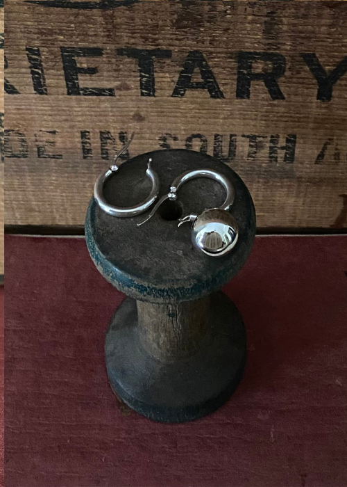 Earrings - Sterling Silver Ball Hoop