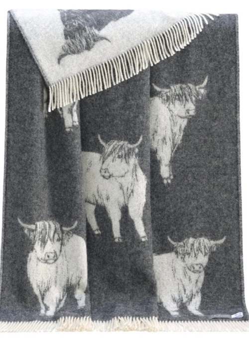 Throw - Highland Cow - Soft Black