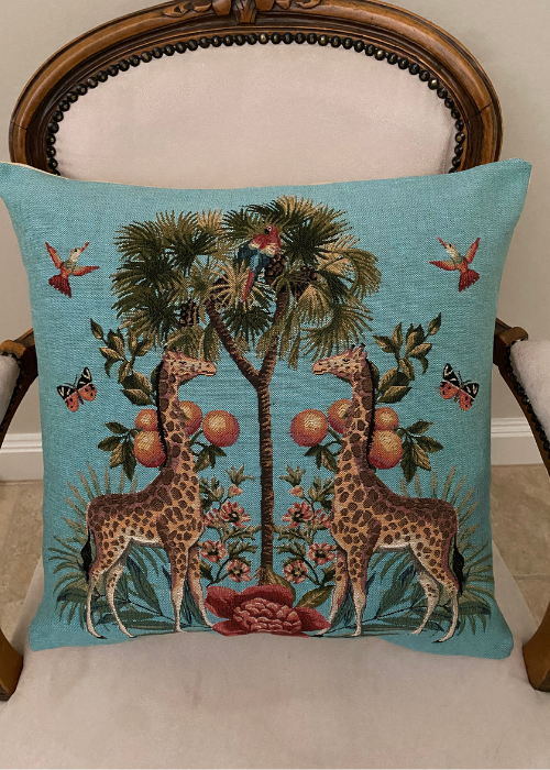 Cushion - Giraffes And Palmtrees