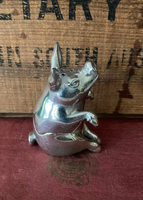 Salt And Pepper Set - Pig - Pewter