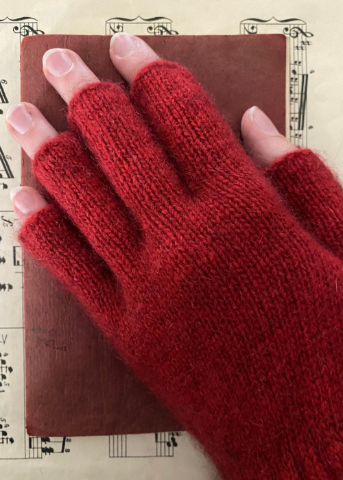 Gloves Fingerless -  Possum - Red - Medium