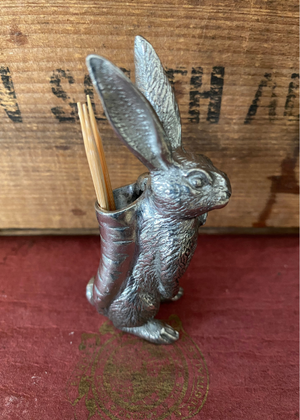 Toothpick Holder - Pewter Hare