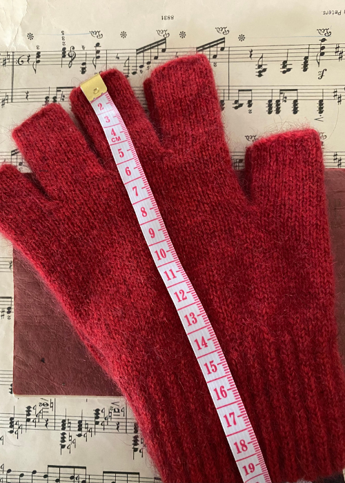 Gloves Fingerless -  Possum - Red - Medium