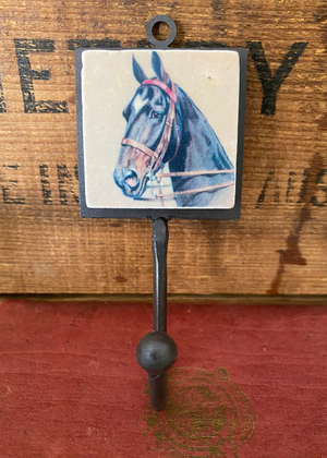 Wall Hook - Marble And Iron - Horse