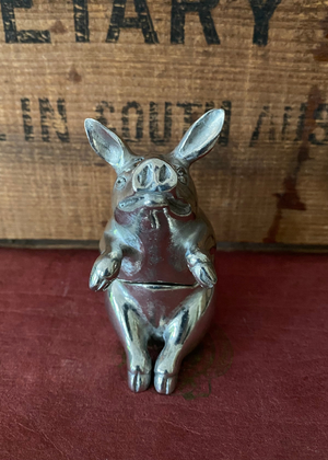 Salt And Pepper Set - Pig - Pewter