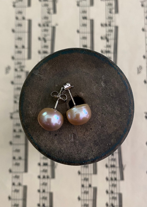 Pearl Earrings - Pink Stud