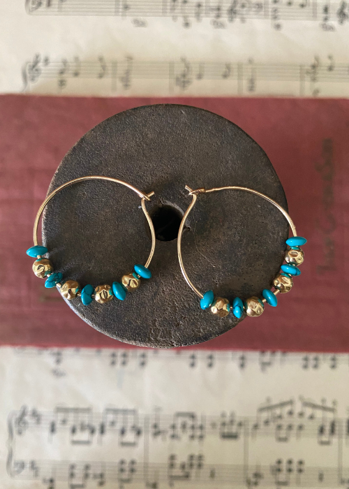 Earrings - Turquoise Hoop