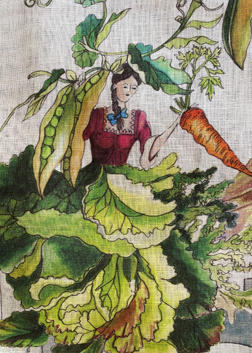 Tea Towel - Vegetable Lady